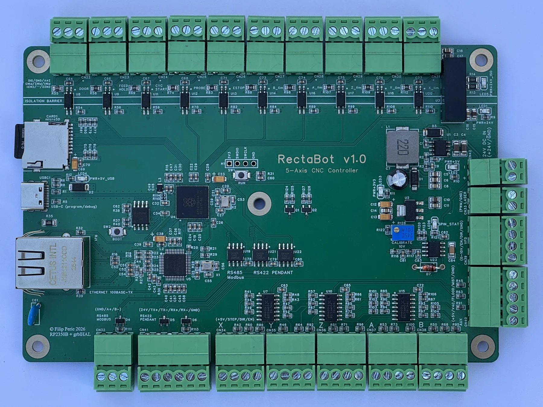 Assembled RectaBot v1.0 board